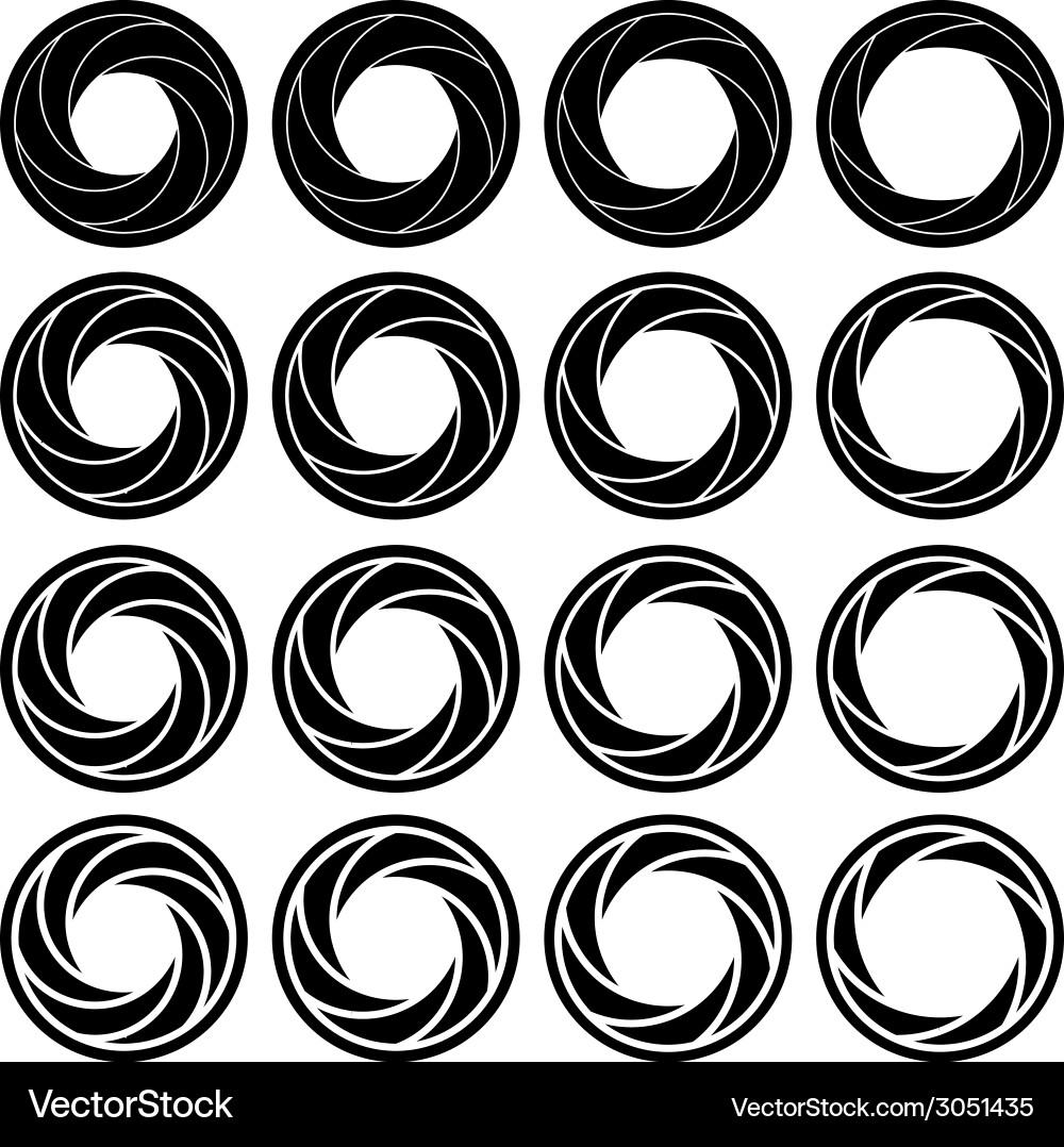 Camera shutter apertures vector image