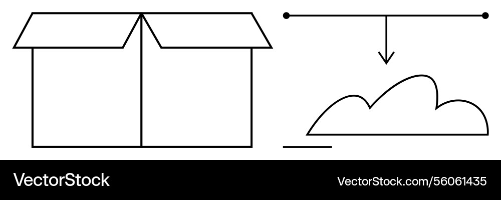 Cloud storage concept with open box and data Cloud storage concept with open box and data vector image