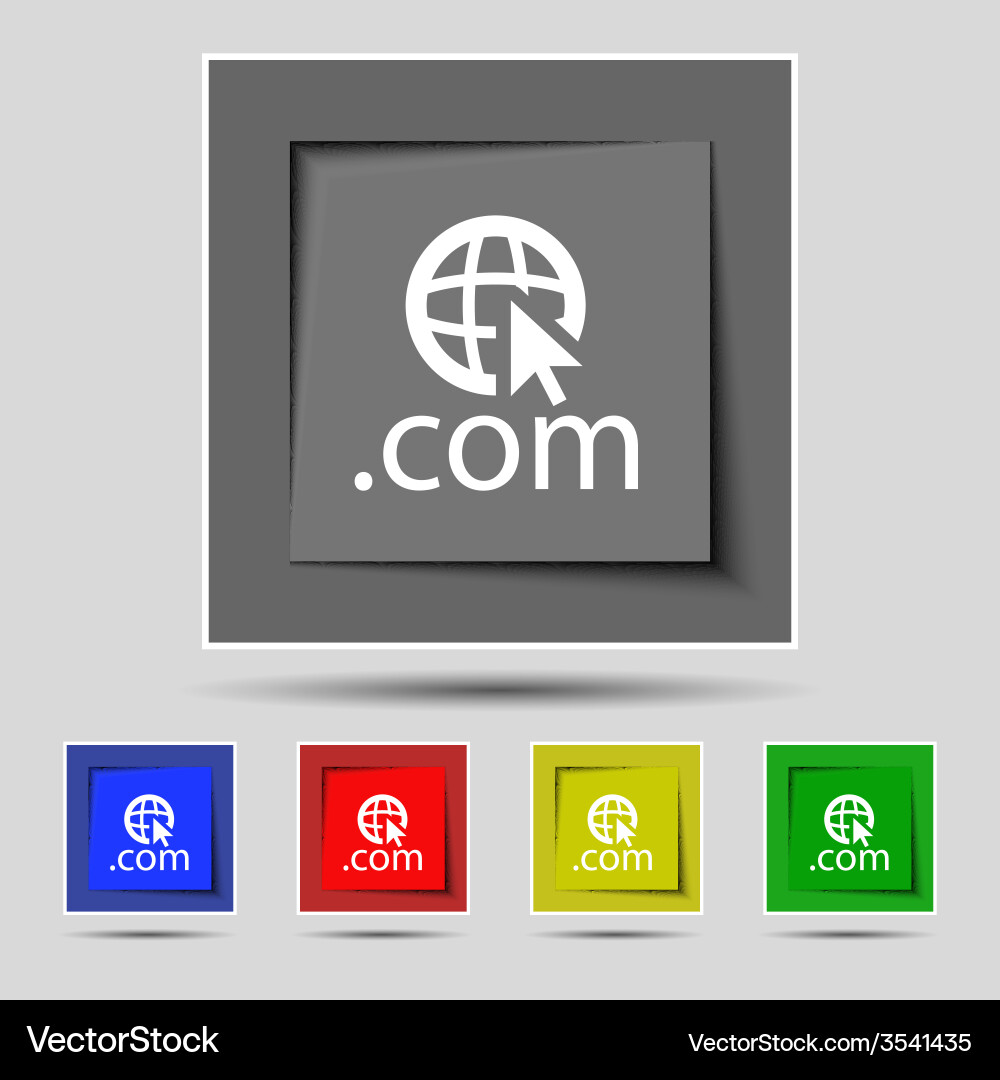 Domain com sign icon top-level internet vector image