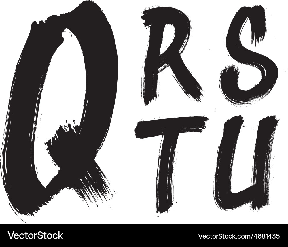 Handwritten Brush Script Font Vector Image