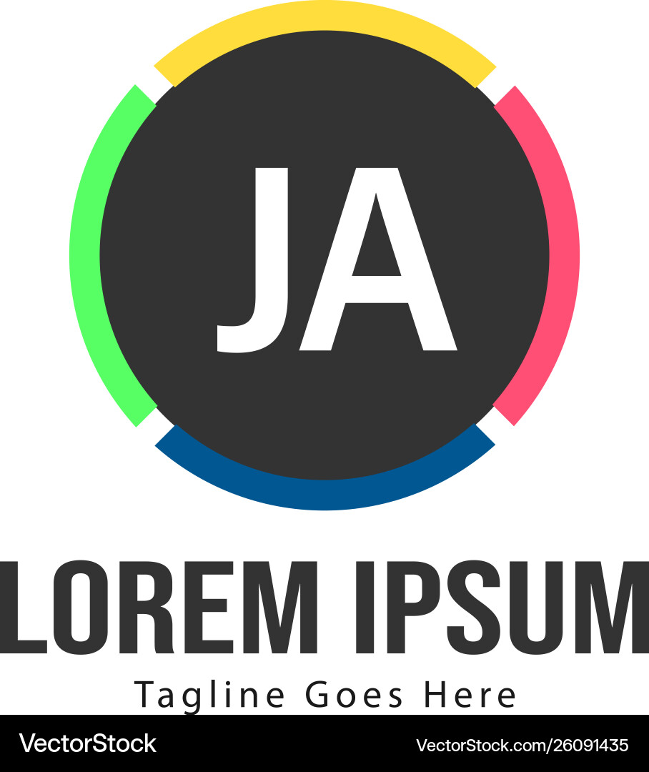 Initial ja logo template with modern frame Initial ja logo template with modern frame Vector Image