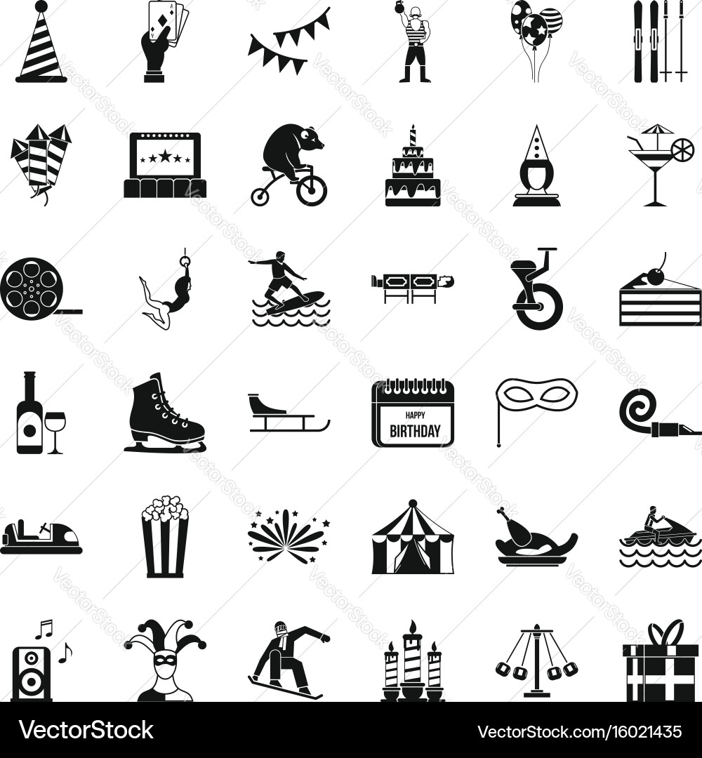 Lunapark icons set simple style Vector Image