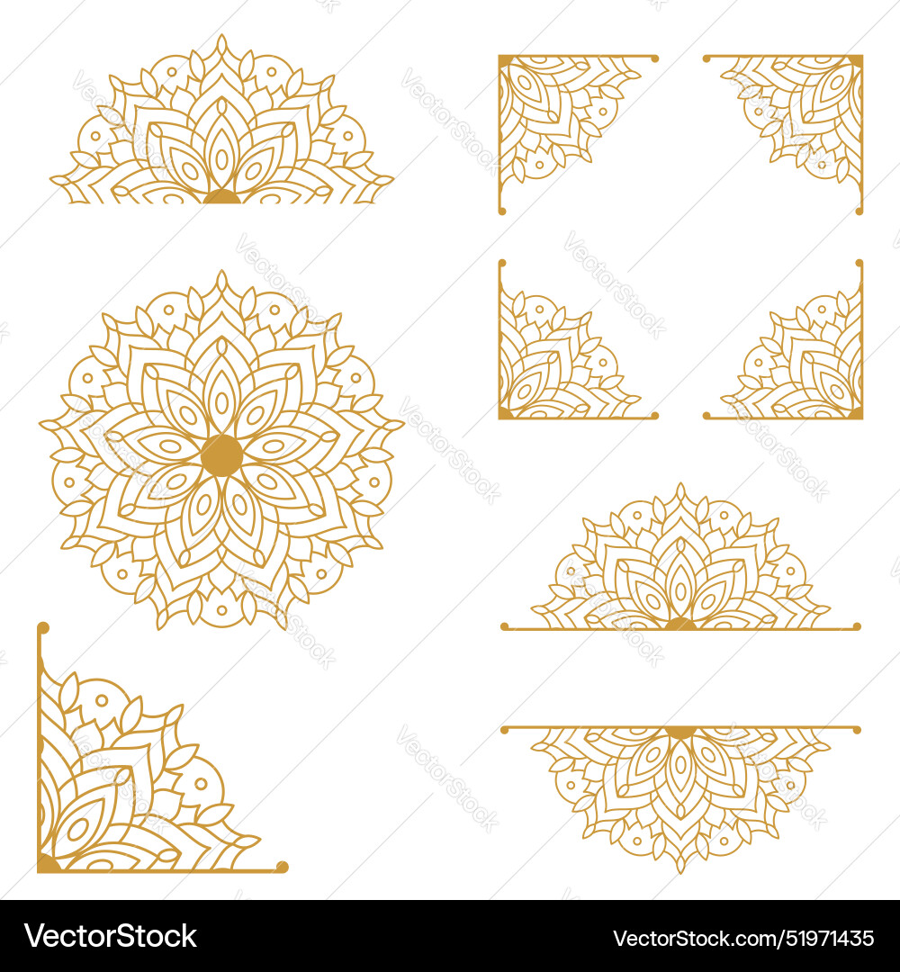 Mandala design element collection set Vector Image
