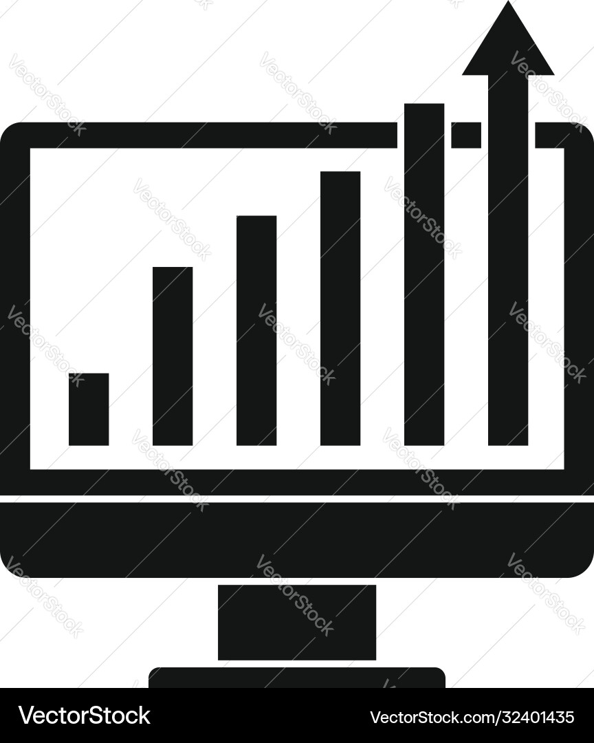 Online report graph icon simple style Online report graph icon simple style vector image