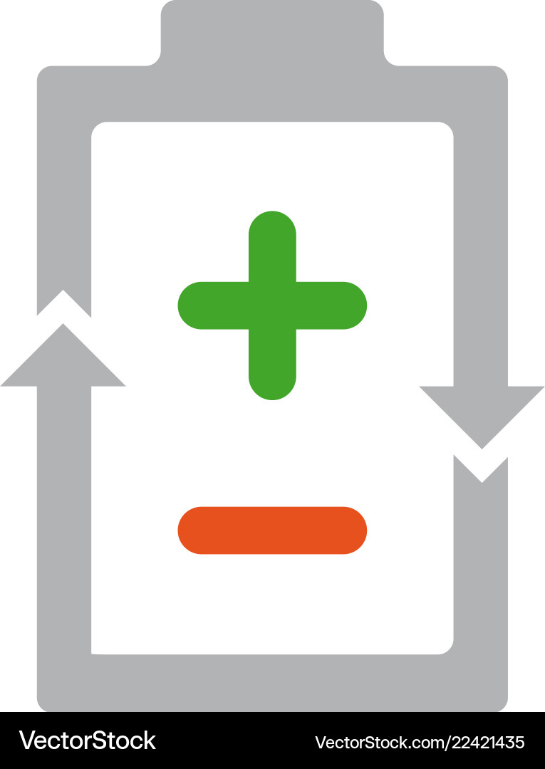 Power battery with plus and minus signs Royalty Free Vector