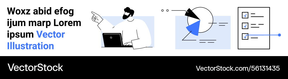 Professional analyzing data insights with pie Professional analyzing data insights with pie vector image