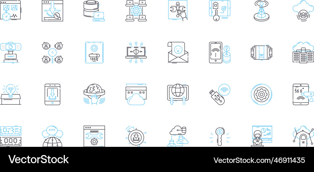 Sales forecasting linear icons set prediction Sales forecasting linear icons set prediction vector image