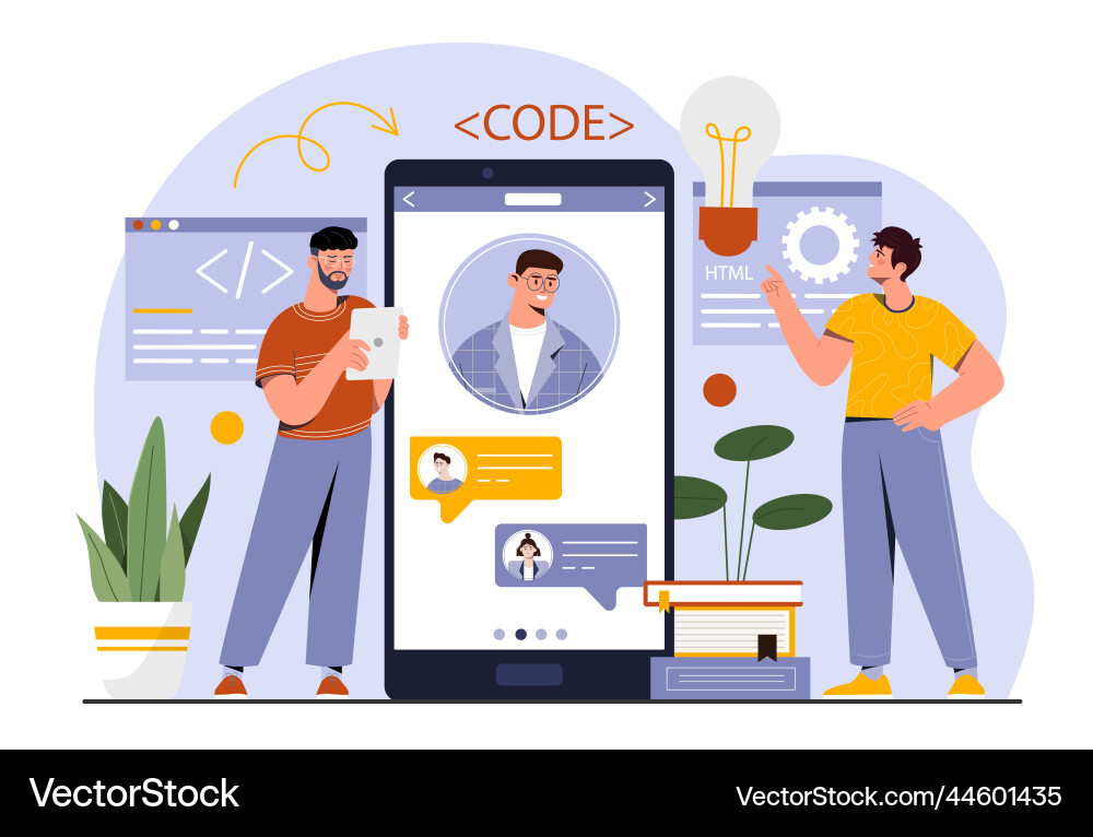 Web programming online Web programming online vector image