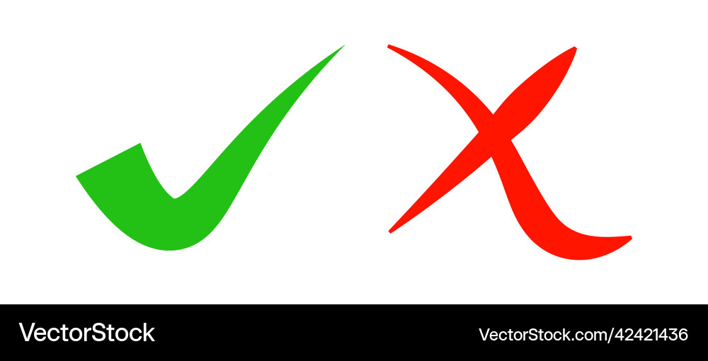 A set of check mark and cross icons A set of check mark and cross icons vector image