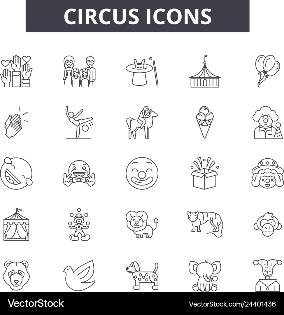 Circus line icons for web and mobile design Circus line icons for web and mobile design Vector Image