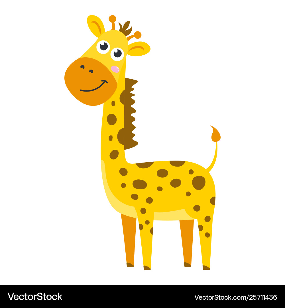 Cute african animal giraffe Cute african animal giraffe vector image