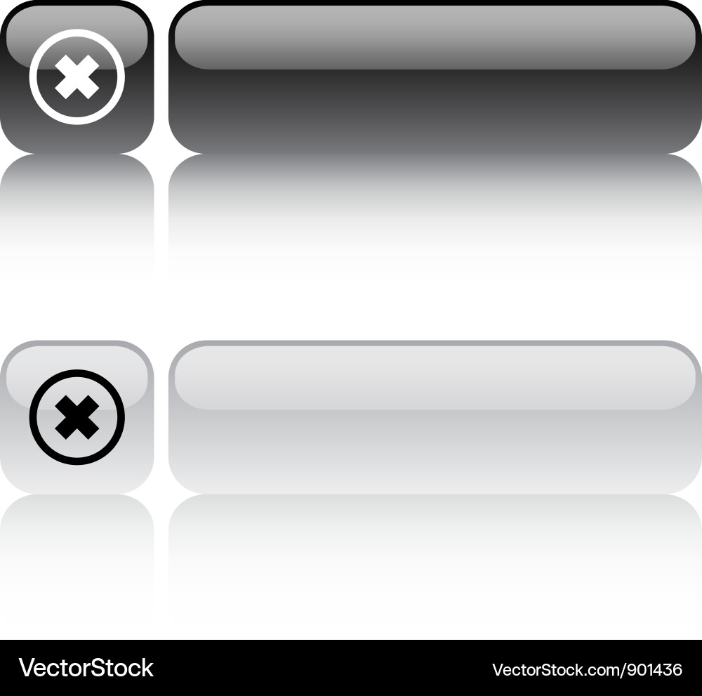 Delete Button with Cross Icon Vector Image