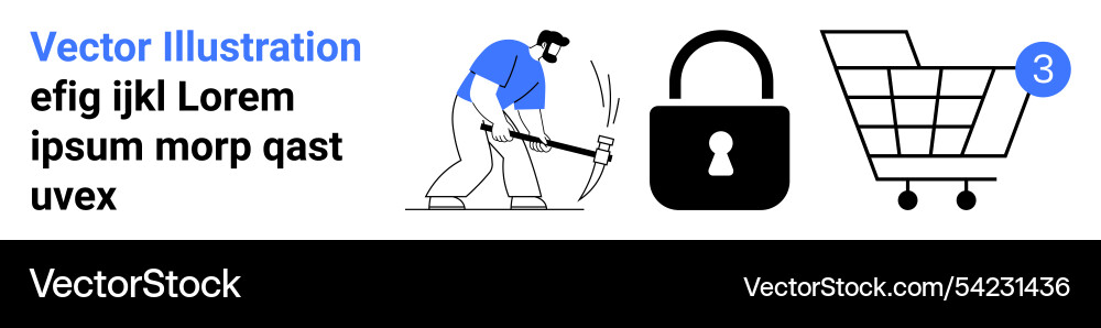 Digital security concept with man hacking Vector Image