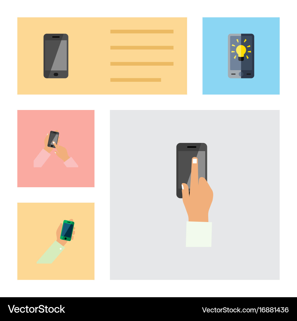 Flat icon touchscreen set of screen interactive vector image