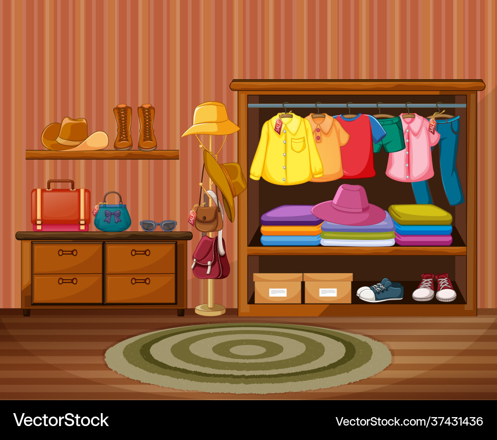 Interior design dressing room Royalty Free Vector Image