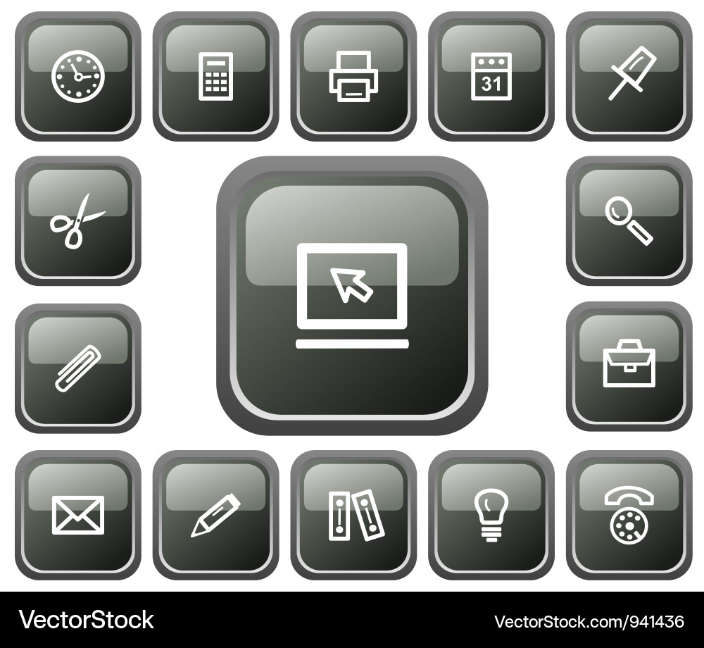 Office buttons Vector Image