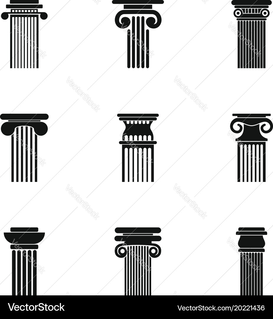 Post icons set simple style vector image