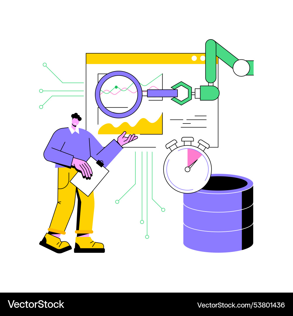 Real-time data analysis with ai abstract concept Real-time data analysis with ai abstract concept Vector Image