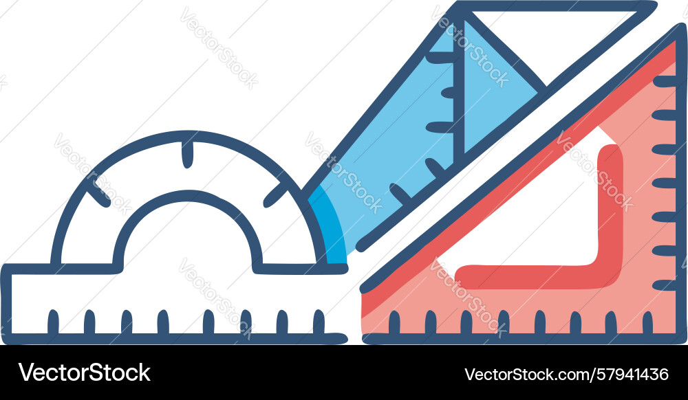 Ruler & Triangle - Precision Tool Vector Image