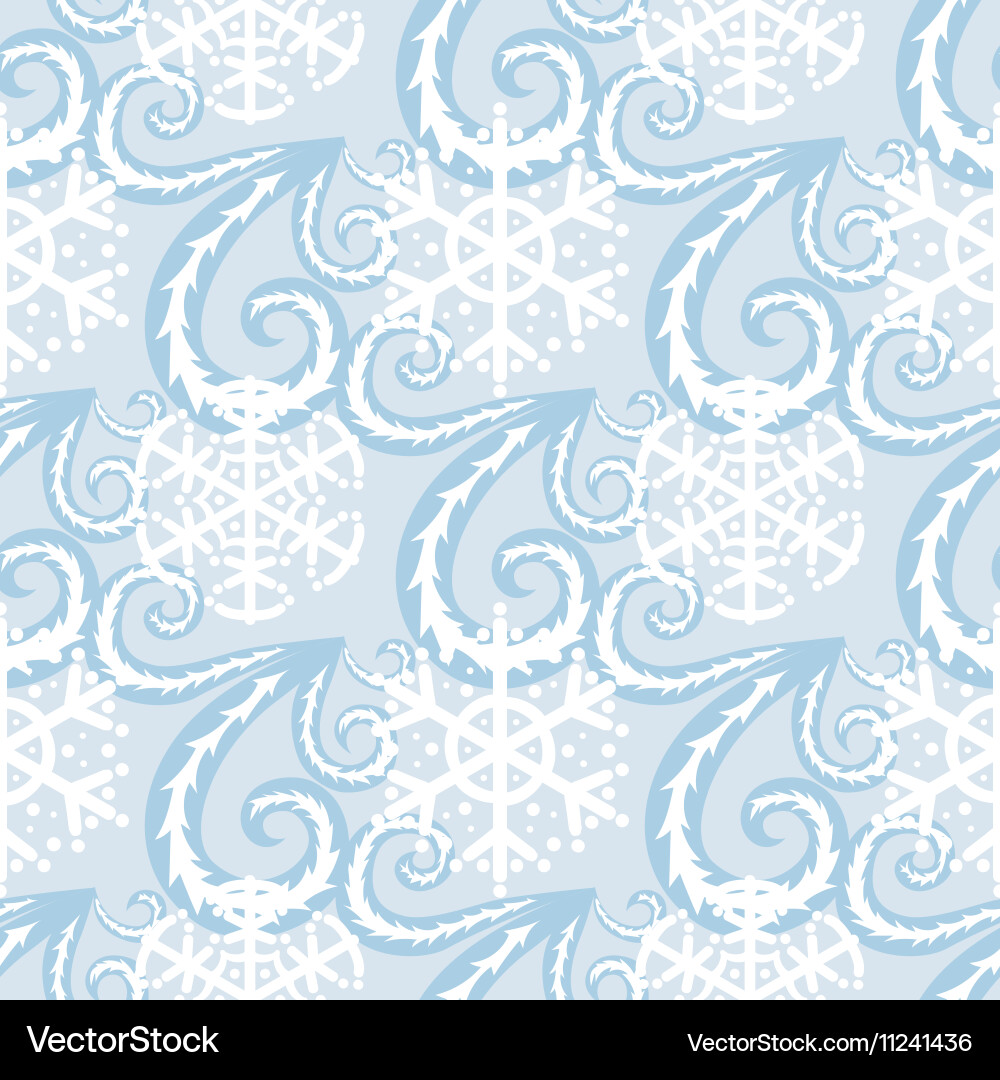 Seamless winter pattern with frozen curls vector image