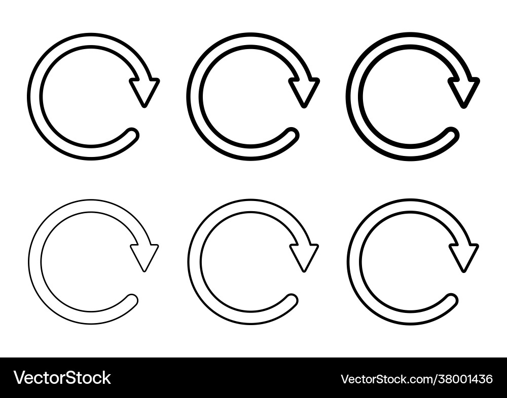 Set blank circular symbol arrow icon refresh Set blank circular symbol arrow icon refresh vector image