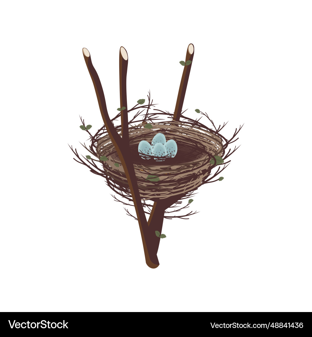 Simple nest on a tree Simple nest on a tree vector image