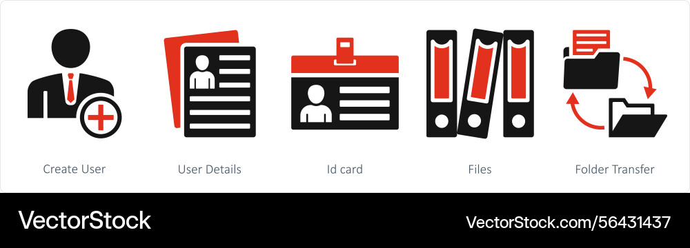 A set of 5 mix icons as create user details Vector Image
