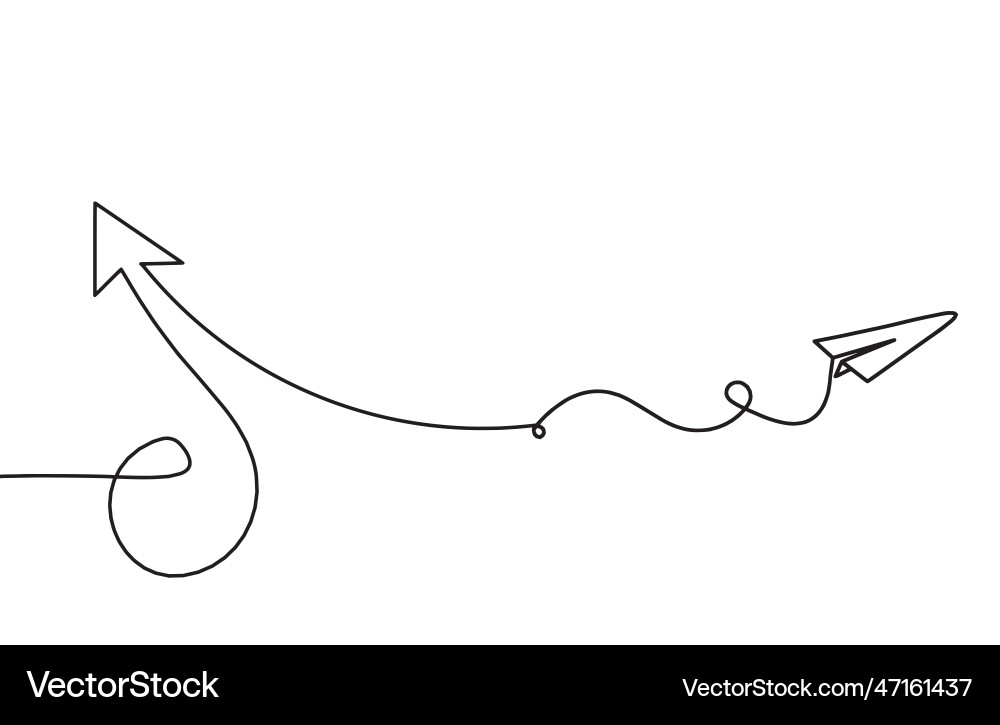 Abstract continuous lines arrows and paper plane Abstract continuous lines arrows and paper plane Vector Image