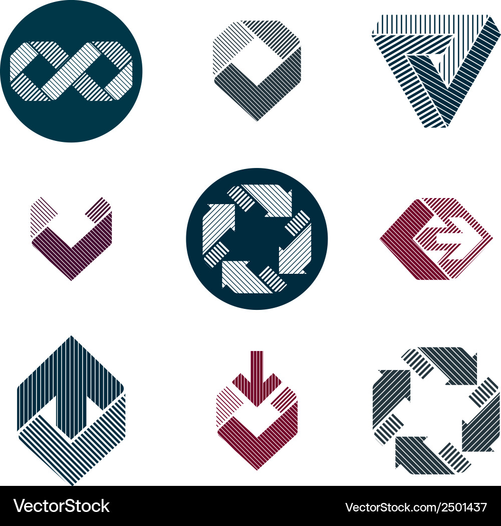 Abstract creative lined design elements collection vector image