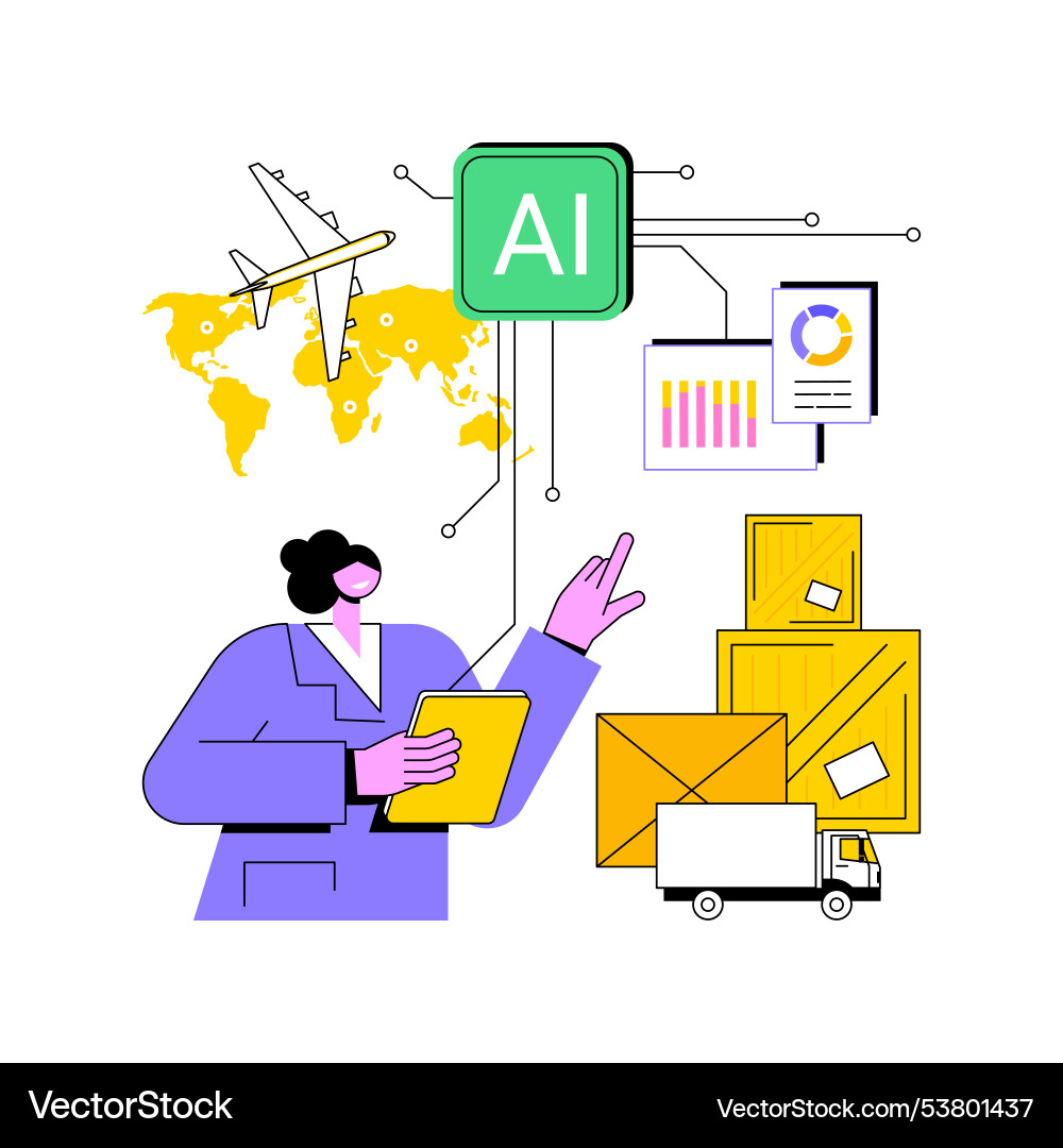 Ai forecasting for efficient supply chain abstract Ai forecasting for efficient supply chain abstract Vector Image