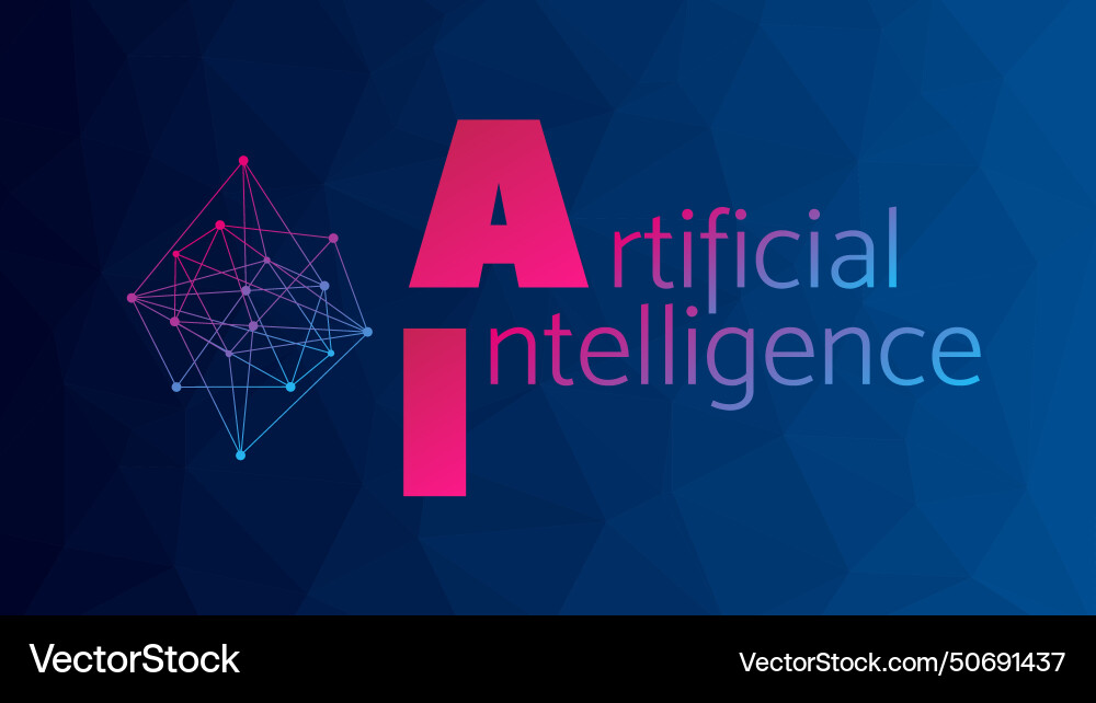 Artificial intelligence triangle blue gradient Vector Image