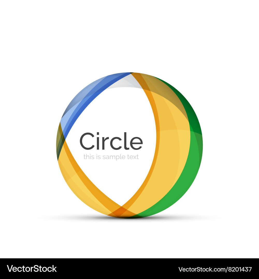 Circle logo transparent overlapping swirl shapes Vector Image