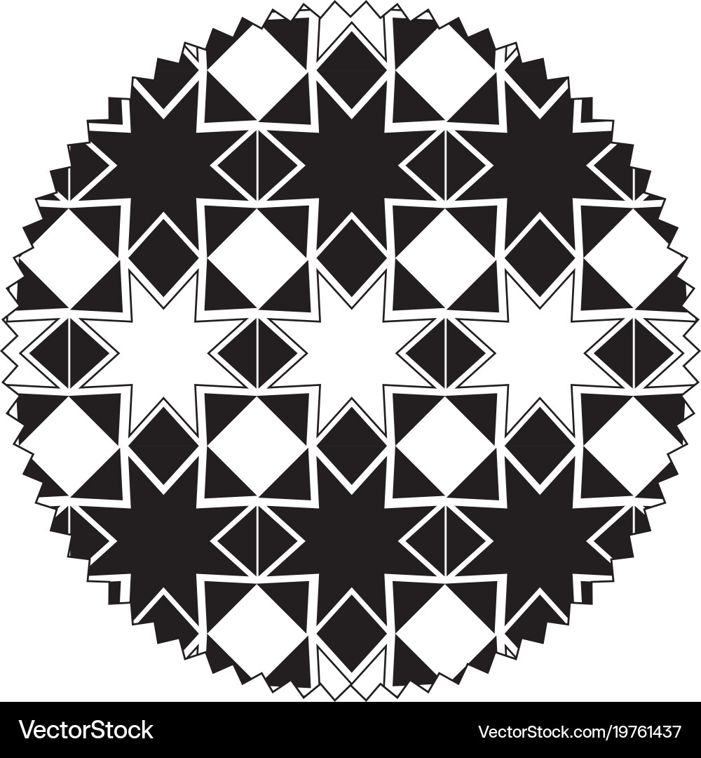 Circle with pattern geometric shapes background Vector Image