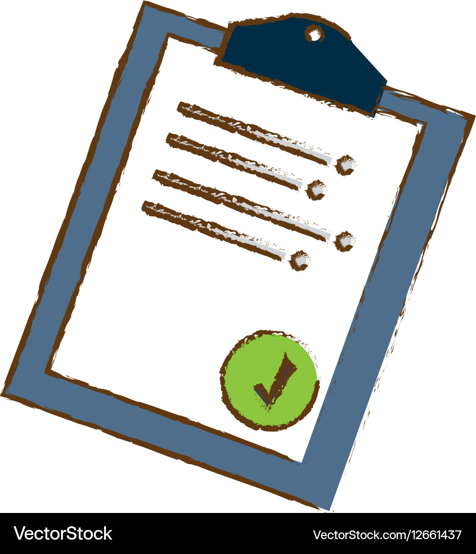Clipboard with check mark icon image sketch style vector image