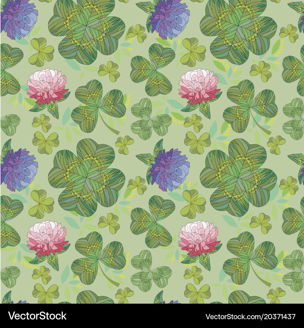 Clover background seamless pattern vector image