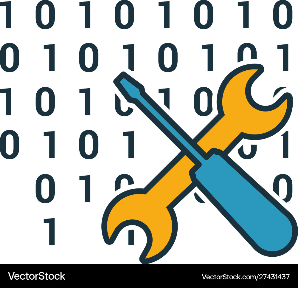 Code engineering icon outline filled creative vector image
