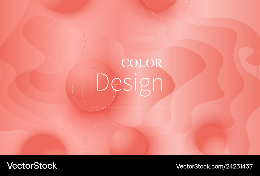 Coral color background fluid shapes pattern Vector Image