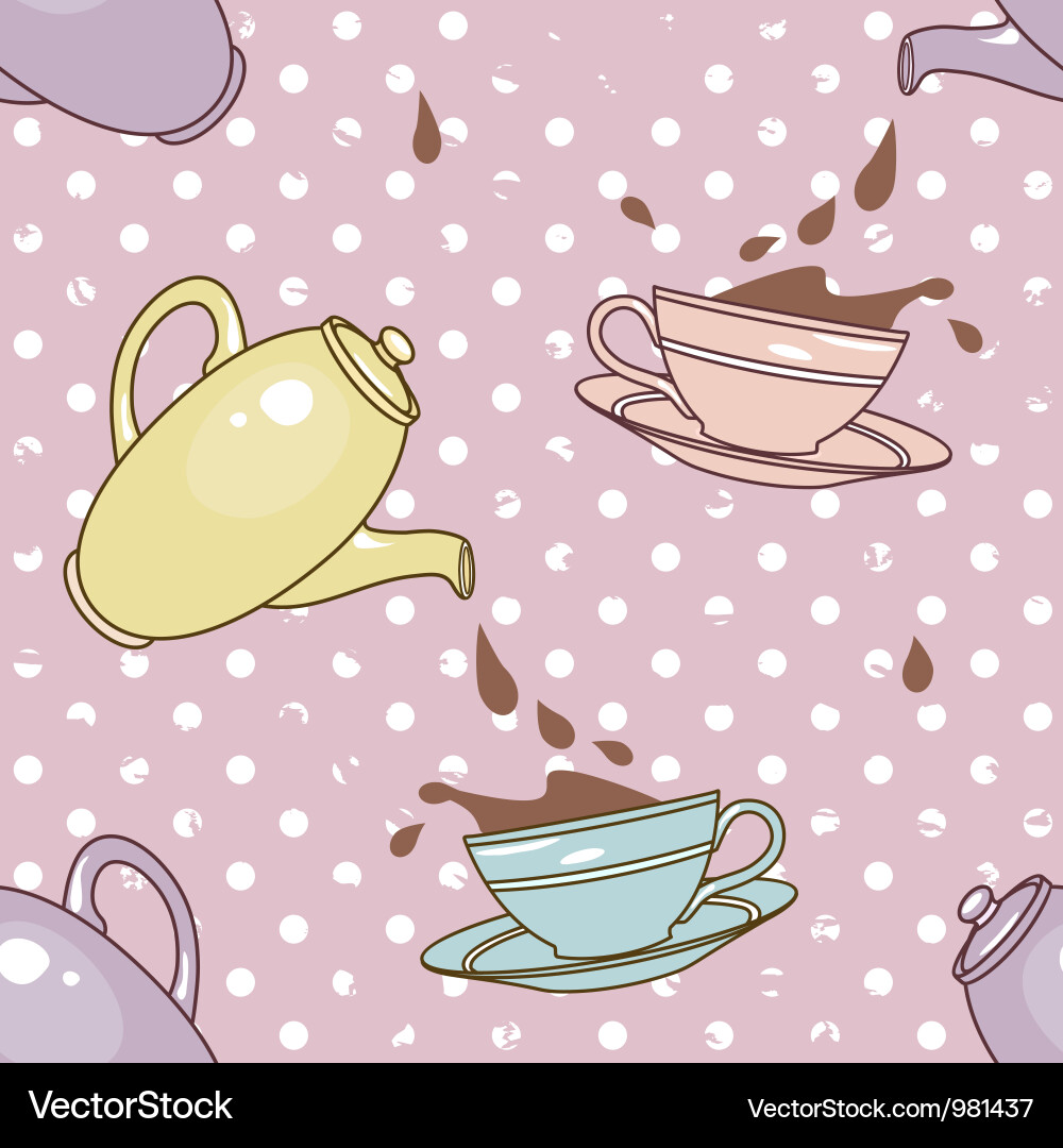 Cups and splashes pattern vector image