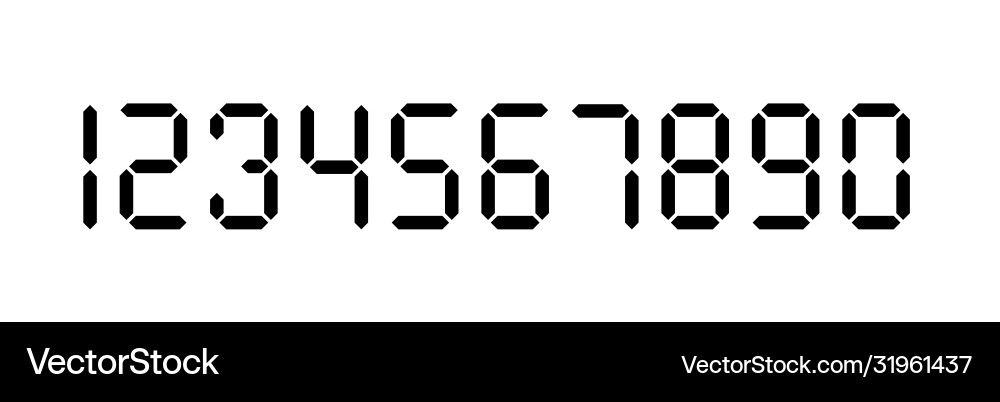 Digital number set calculator numbers Digital number set calculator numbers vector image