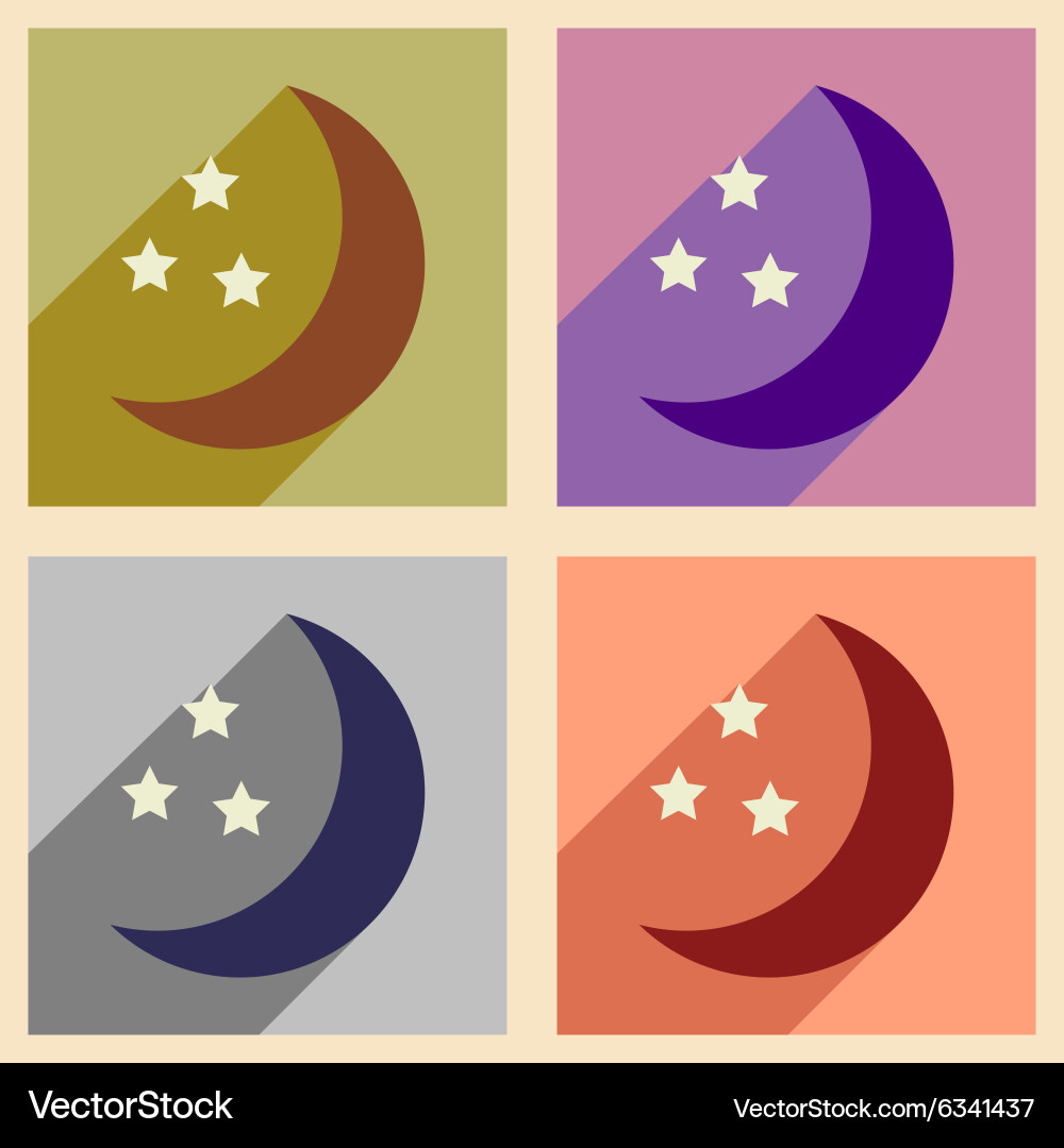 Flat with shadow concept and mobile application vector image