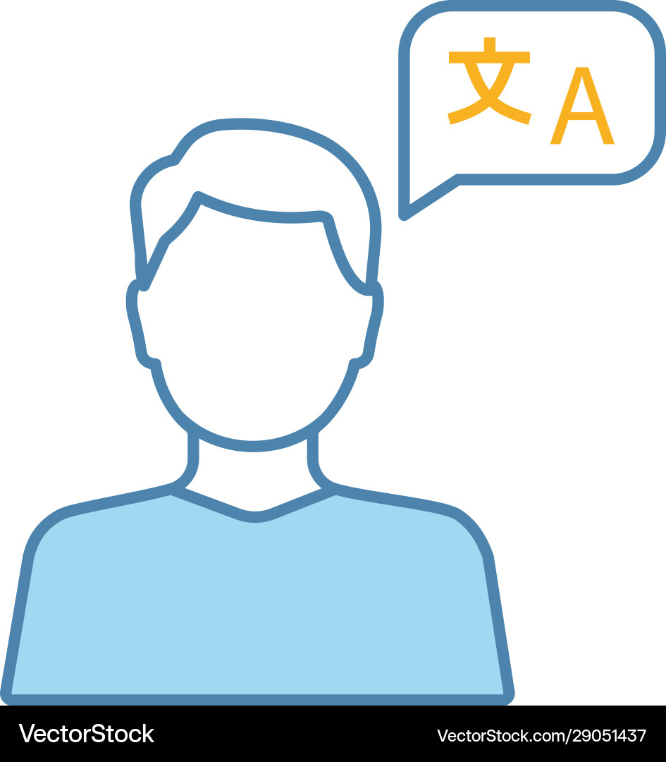 Foreign language skills color icon Foreign language skills color icon vector image