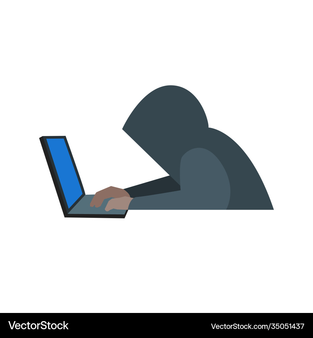 Hacker in flat style vector image