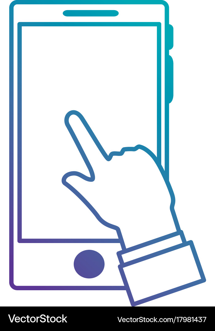 Hand user with smartphone device isolated icon Vector Image