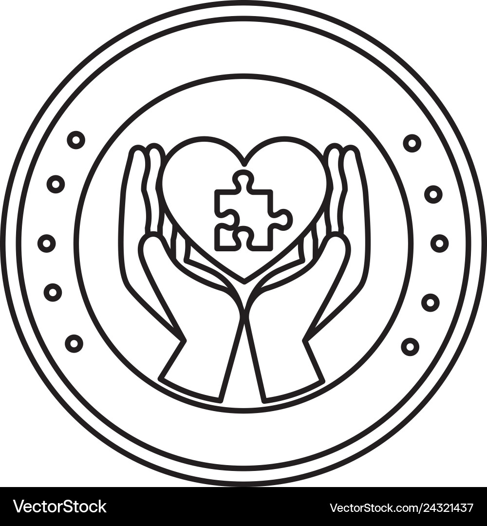 Hands lifting heart with puzzle attached solution Hands lifting heart with puzzle attached solution vector image