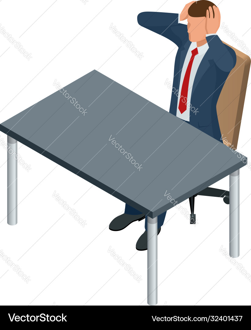 Isometric businessman isolated on write creating Isometric businessman isolated on write creating vector image