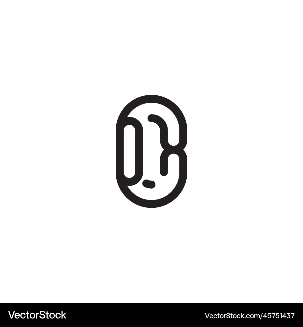 Ox line simple round initial concept with high Ox line simple round initial concept with high Vector Image