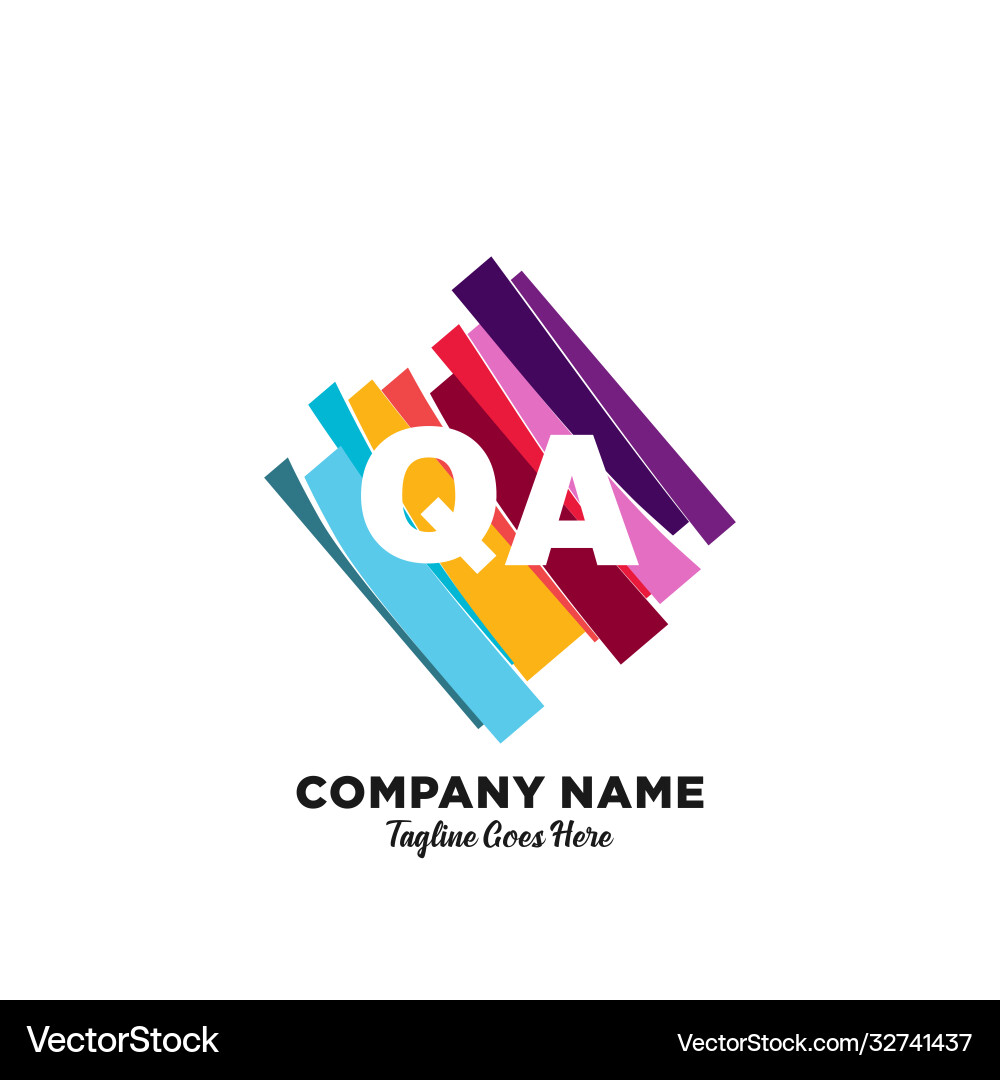 Qa initial logo with colorful template Vector Image