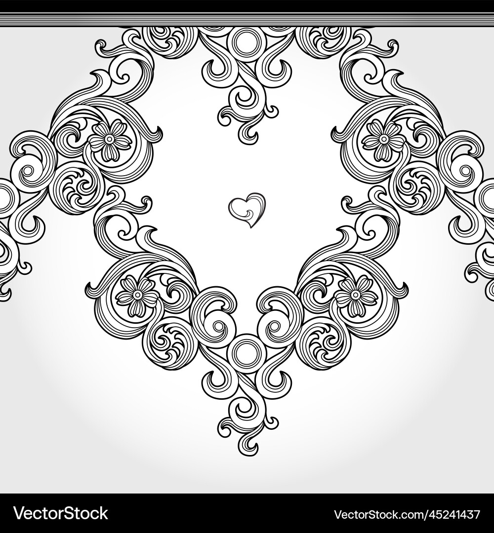 Seamless border in victorian style element Seamless border in victorian style element vector image