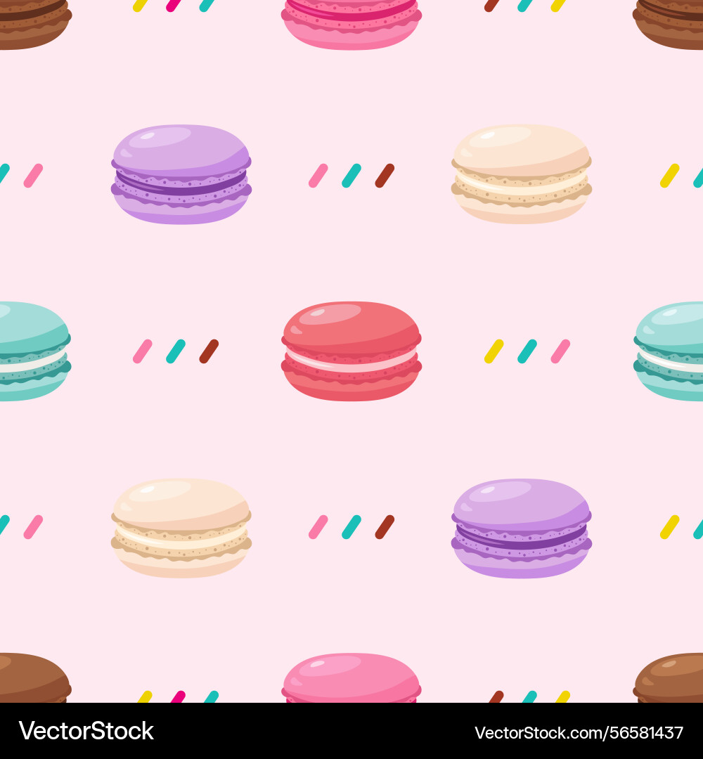 Seamless pattern of donuts with multicolored glaze vector image