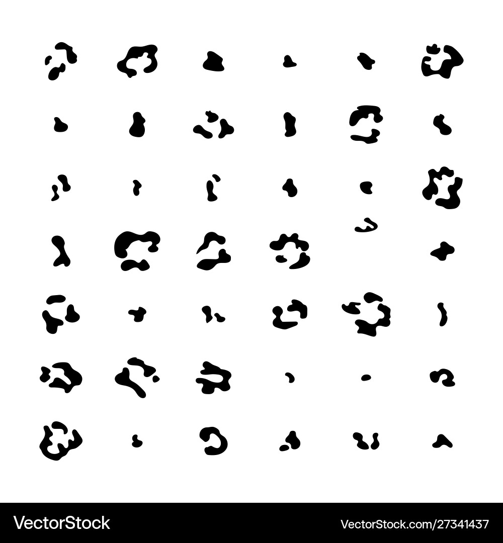 Set isolated leopard pattern print spot vector image